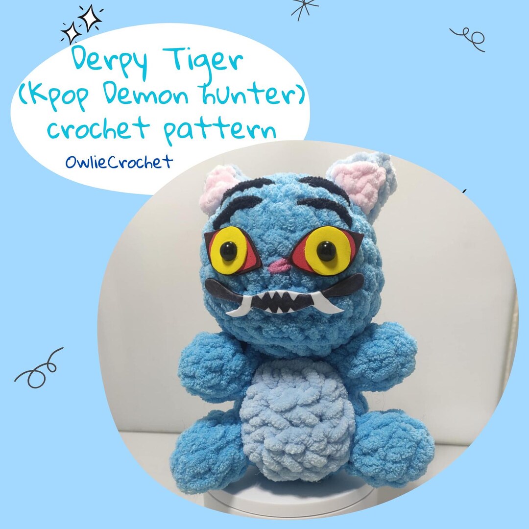 Derpy Tiger Crochet Pattern - KPOP Demon Hunters - Amigurumi - Etsy
