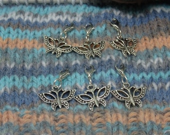 5 Knitting Themed Stitch//Row Markers Knitting /& Crochet on Ring or Lobster Clasp