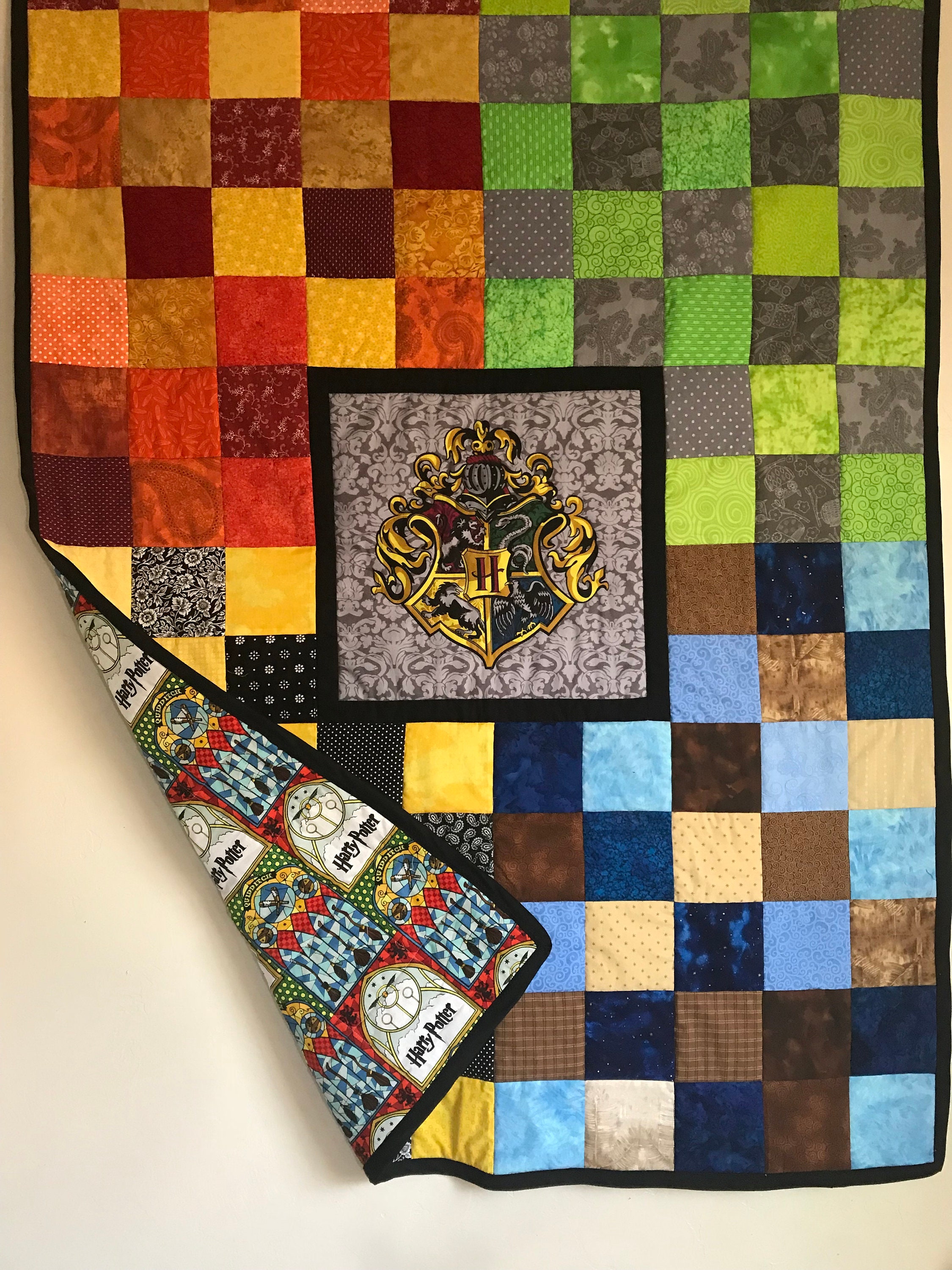 Harry Potter Quilt twin size made to order Hogwarts Etsy