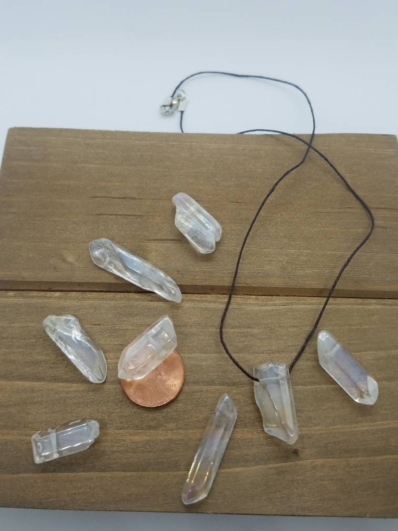 clear crystal pendant crystal choker string choker dainty crystal necklace small quartz necklace raw quartz necklace string necklace