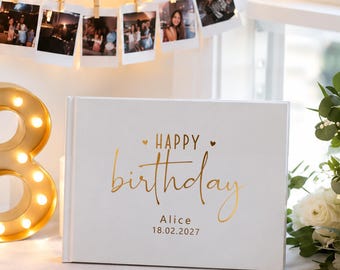 Personalized Birthday Guest Book, Birthday Wish Book, Instax Photo Book for 21st 30th 40th Birthday, Milestone Birthday Keepsake Gifts
