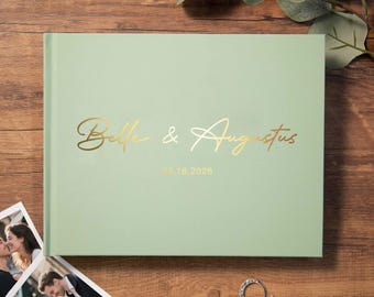 Minimalist Wedding Guest Book, Personalized Wedding Reception Signing Book, Gifts for Couple Wedding Keepsake Photo Album