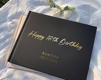 Gästebuch zum Geburtstag – Personalisiertes Geschenk zum 16., 18., 21., 30., 40., 50., 60., 70. und 80. Geburtstag für Sie und Ihn, Fotoalbum, Gästebuch