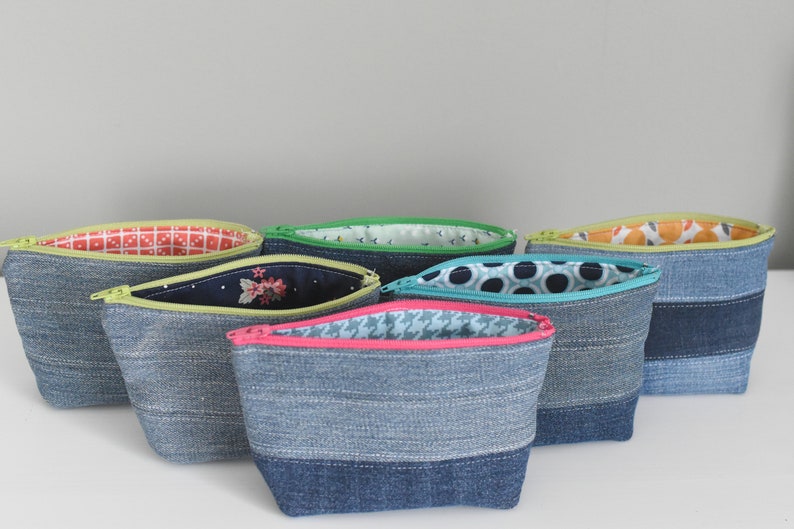 Denim Pouch // Diaper Bag Organization // Upcycled Pouch // Etsy
