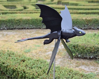 WHIRLIGIG BLACK DRAGON - fantasy garden