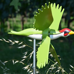 WHIRLIGIG GREEN WOODPECKER farmhouse decor image 1