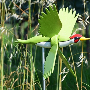 WHIRLIGIG GREEN WOODPECKER farmhouse decor image 4