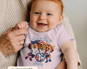 World Cup 2026 soccer Baby Bodysuit. Baby flag clothing