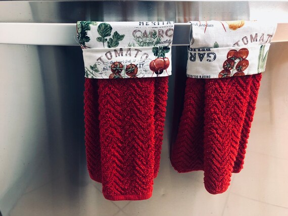 2 set Hanging dish towel, Cabinet Towel Hanging, Terry towel, Hanging oven towel,  Hanging hand towel
