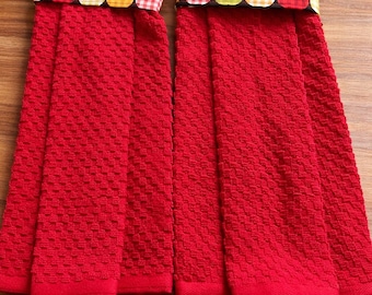 2 set Hanging dish towel, Cabinet Towel Hanging, Terry towel, Hanging oven towel,  Hanging hand towel