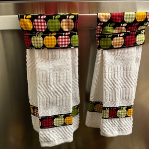 Paño de cocina colgante hecho a mano, paño de rizo colgante, paño de horno colgante, juego de 2