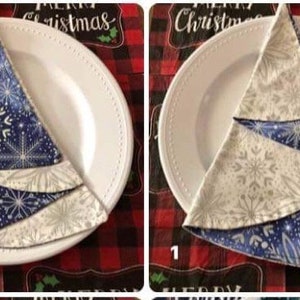 Christmas Tree reusable cotton  dinner table napkin sets of 2