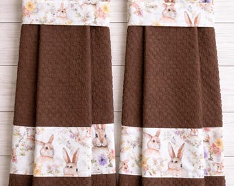 Easter Easter Handmade  Hanging dish towel,  Easter Hanging Terry towel, Hanging oven towel, set of 2