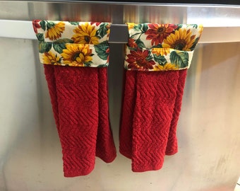 Thanksgiving , pilgrim ,Thanksgiving Turkey ,fall leaf, set of 2Hanging dish towel, Hanging oven towel Harvest Floral ,