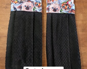 Pets lover Handmade  Hanging dish towel,  Hanging customs  towel, Hanging oven towel, set of 2