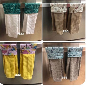 2 set Hanging dish towel, Cabinet Towel Hanging, Terry towel, Hanging oven towel,  Hanging hand towel