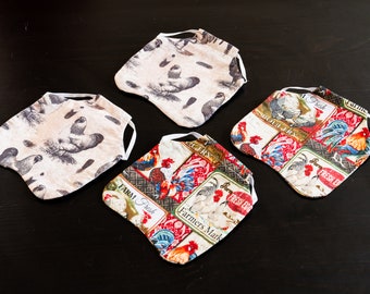 Handmade Padded Chicken Saddle Pattern - Hen Saddle Pattern Set: 4 Cute Durable Saddle Pattern Active