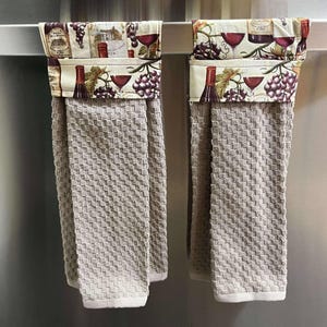 Valentine's Day Handmade Custom Towels, Hanging dish towel,  Hanging Terry towel, Hanging oven towel, set of 2