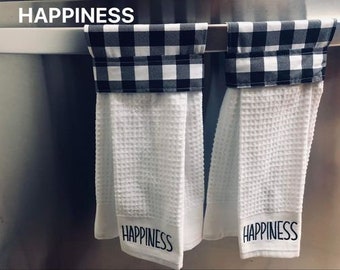 Handmade  Hanging dish towel,  Hanging customs  towel, Hanging oven towel, set of 2