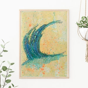 Fantasy Plants – Original Ink Drawing | Yellow Abstract Art | Unique Artwork for Home or Office | Rare Modern Wall Decor