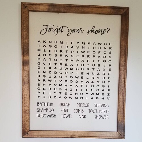 Bathroom Word Search Bathroom Wall Art. Bathroom Wall Decor. Etsy