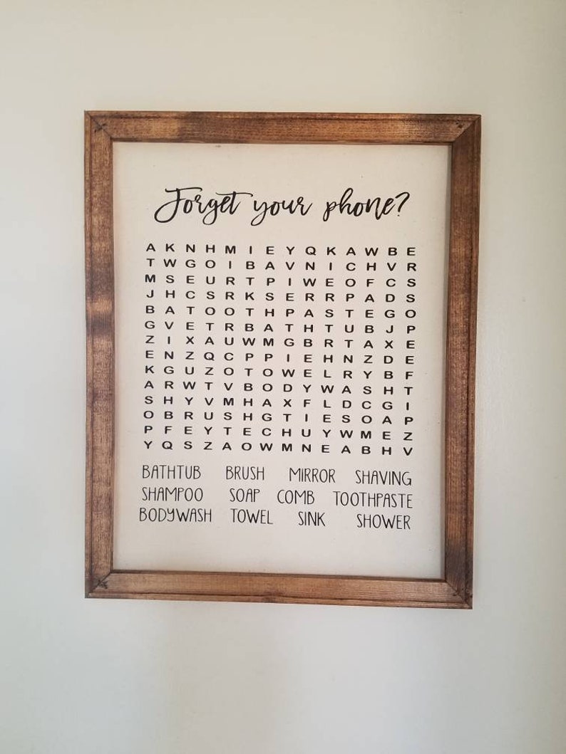 Bathroom Word Search Bathroom Wall Art. Bathroom Wall Decor. Etsy
