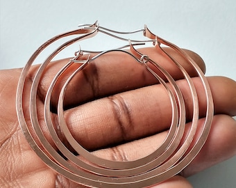 Infinity - Hoop Unity earrings / Hammered Copper hoops