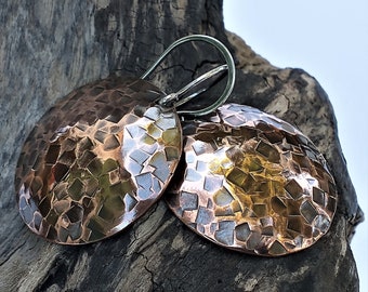 Animal prints - copper and silver earrings