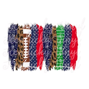 Navy and Red Football Brush Stroke PNG