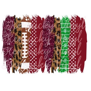 Maroon and White Football Brush Stroke PNG