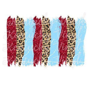 Red and Columbia Blue Leopard Brush Stroke