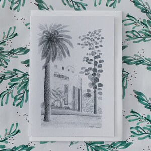 Australian Botanical Art Blank Card Black and White Herbarium Royal Botanic Gardens Melbourne by Tasmanian Artist
