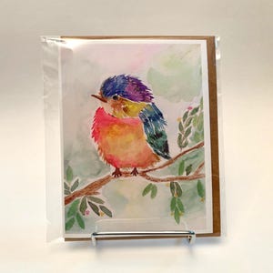 Carte de voeux oiseau arc-en-ciel