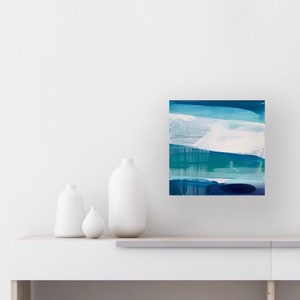 Blue Wall Art, Original Art, Modern Painting On Canvas, Blue Mid Century Modern Art, Blue Painting, Wall Decor, Blue Abstract Wall Art
