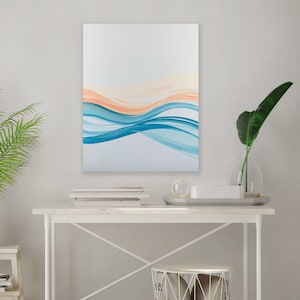 Teal and Orange Wall Art, Orange and Teal Wall Art, Minimalist Art, Modern Painting, Canvas Wall Art, Abstract Art, Minimalist Painting
