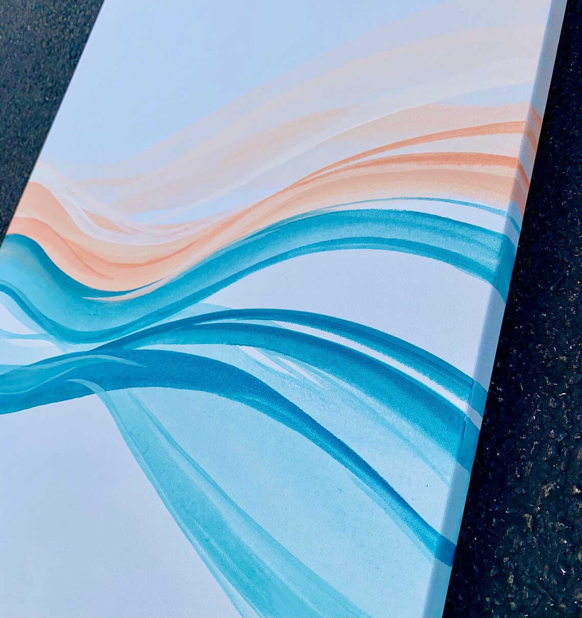 Teal and Orange Wall Art Orange and Teal Wall Art Minimalist Etsy UK