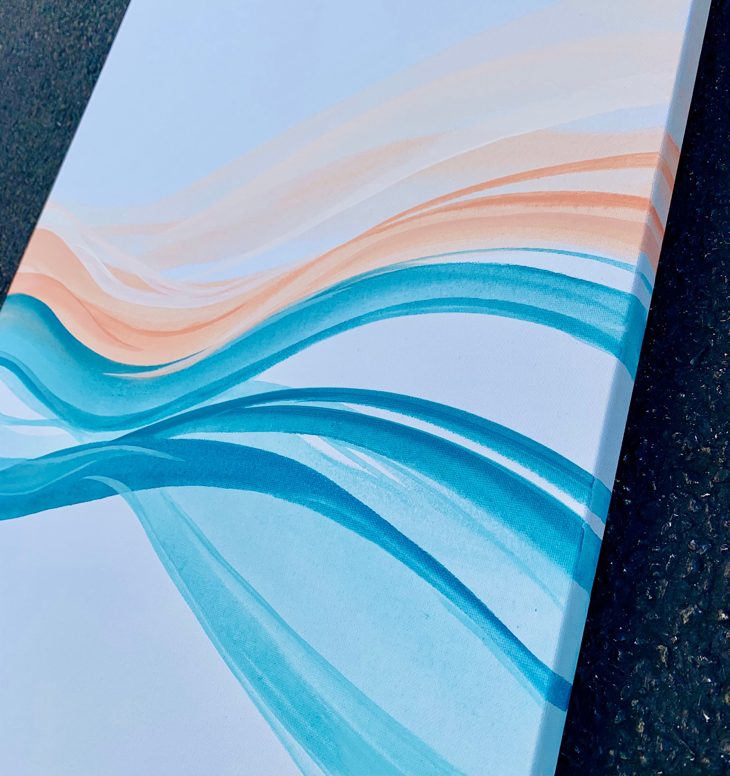 Teal and Orange Wall Art Orange and Teal Wall Art Minimalist Etsy UK