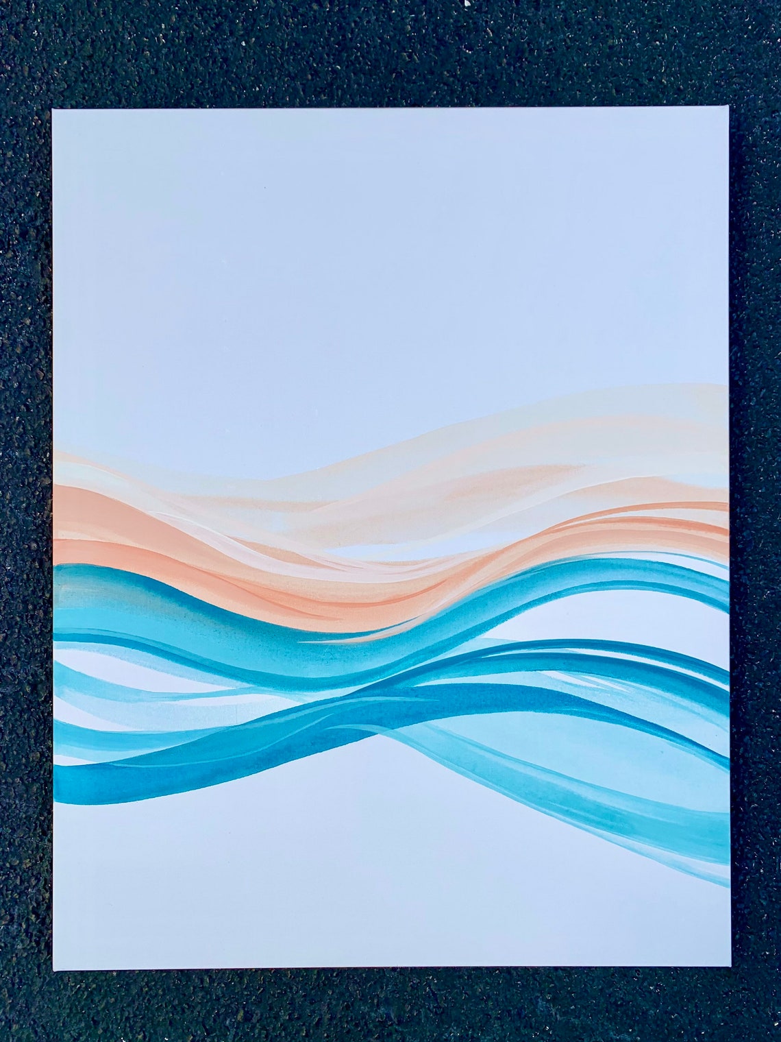 Orange and Teal Wall Art Teal and Orange Wall Art Minimalist Etsy