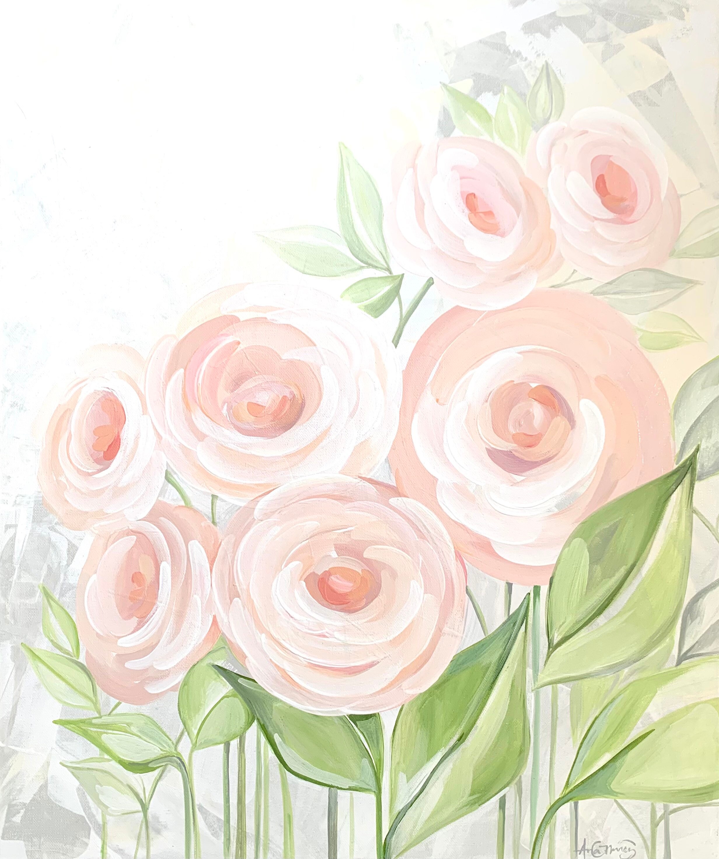 Pink Flowers Wall Art Blush Pink Wall Art Abstract Nursery - Etsy.de