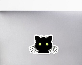 4” Sticker: Black Cat. Vinyl and Paper.