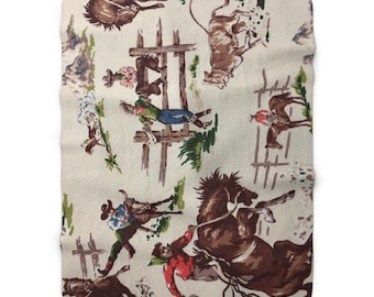 Sherpa Fleece Blanket: Vintage Americana Cowboys (1940s 1950s) Wild West