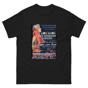 Adult Heavyweight Short Sleeve Tee: Mermaid/Prufrock (TS Eliot, Mermaid, Artsy, Arts)