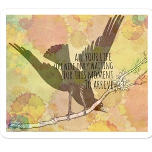 Autocollant 4 »: Blackbird / Citation « Toute votre vie, vous n’avez fait qu’attendre » Vinyle et papier