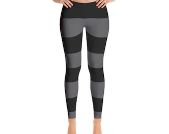 Grey Stripe Leggings - Etsy