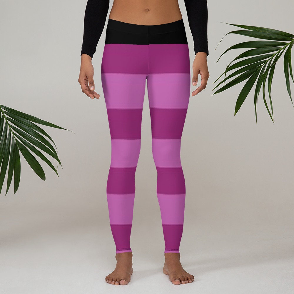 Purple Pink Striped Leggings -  Canada