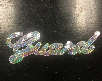 Color Guard/Winter Guard Hologram Silver Sequin Iron-On Appliqué (“Guard”)