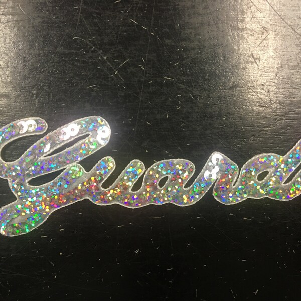 Color Guard/Winter Guard Hologram Silver Sequin Iron-On Appliqué (“Guard”)