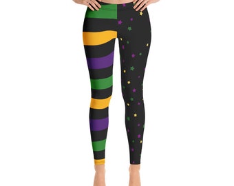 Mardi Gras Adult Metallic Leggings - Green