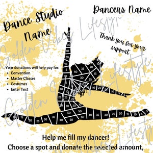 Fill my dancer, dance fundraiser, editable canva template, printable, fundraiser flyer, dance competition fundraiser, fundraising, dancer