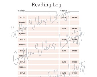 Printable Reading Log & Book Review Tracker for Homeschool (Digital Download)